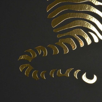 Silueta tygra 3D Zlatý Plakát