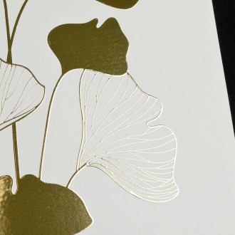 Strom ginkgo biloba 3D Zlatý Plakát