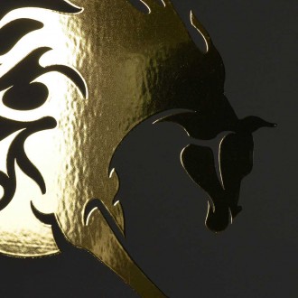 Silueta koně 3D Zlatý Plakát