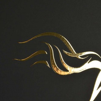 Silueta koně 3D Zlatý Plakát