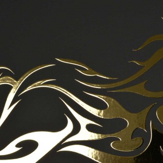 Silueta koně 3D Zlatý Plakát