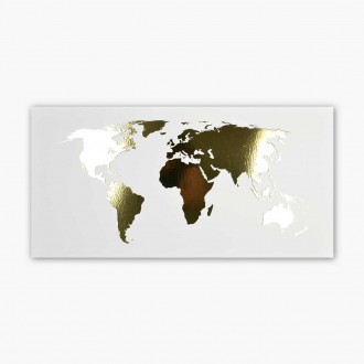 Mapa světa 3D Zlatý Plakát