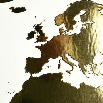 Mapa světa 3D Zlatý Plakát