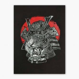 Tygr samuraj 3D Stříbrný Plakát
