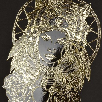 Indiánská dívka 3D Zlatý Plakát