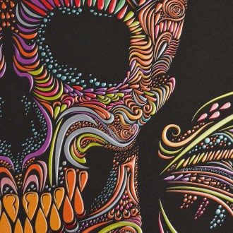 Barevná lebka 3D Plakát