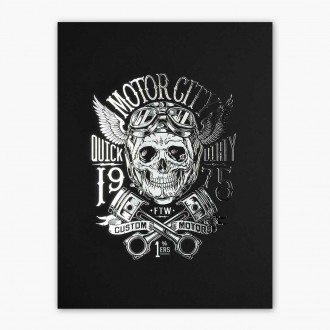 Motor city 3D Stříbrný Plakát