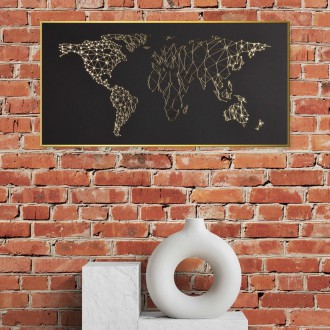 Mapa světa 2 3D Zlatý Plakát