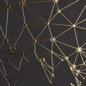 Mapa světa 2 3D Zlatý Plakát