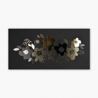 Abstraktní květinový vzor 2 3D Zlatý Plakát