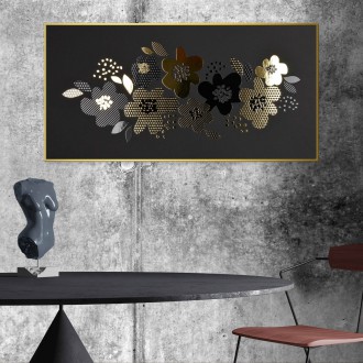 Abstraktní květinový vzor 2 3D Zlatý Plakát