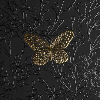 Motýli v květinách 3D Zlatý Plakát