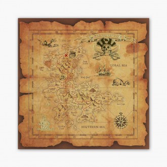 Pirátská mapa 3D Zlatý Plakát
