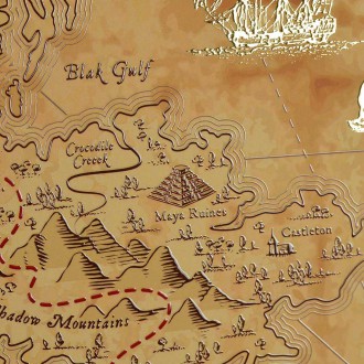 Pirátská mapa 3D Zlatý Plakát