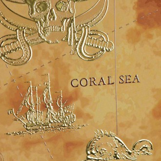 Pirátská mapa 3D Zlatý Plakát