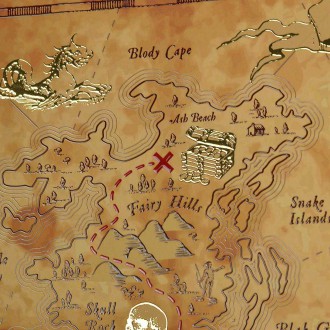 Pirátská mapa 3D Zlatý Plakát