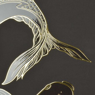 Znamení zvěrokruhu Ryby 3D Zlatý Plakát