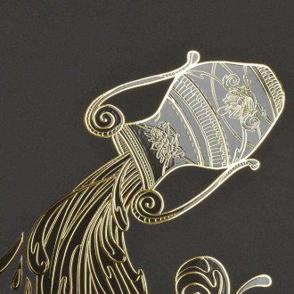 Znamení zvěrokruhu Vodnář 3D Zlatý Plakát