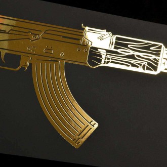 AK-47 2 3D Zlatý Plakát