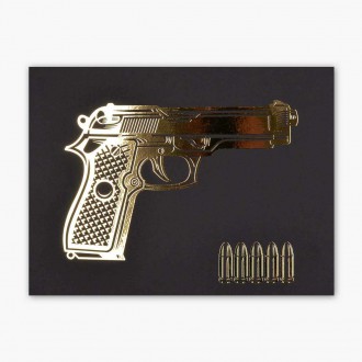 Beretta M92 3D Zlatý Plakát