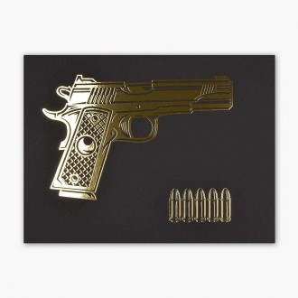 Colt 1911 3D Zlatý Plakát