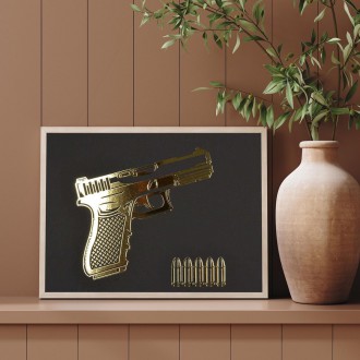 Glock 17 3D Zlatý Plakát