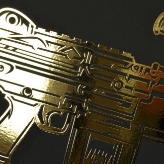 M249 machine gun 3D Zlatý Plakát