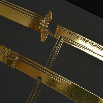 Katana sword 3D Zlatý Plakát