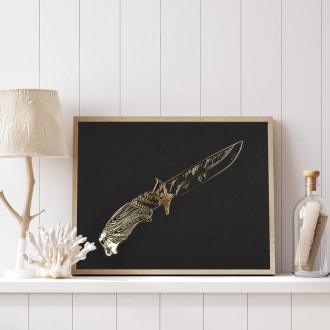 Lovecký Nůž 3D Zlatý Plakát