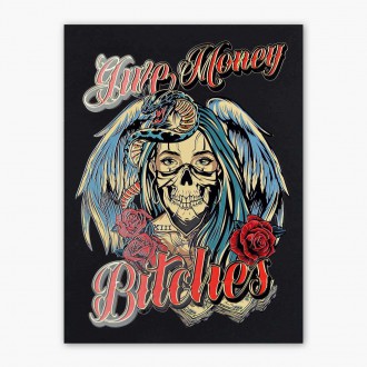 Dívka a peníze 3D Zlatý Plakát