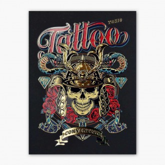 Tetovací festival Samurai Tokio 3D Zlatý Plakát