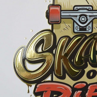 Skejtuj nebo zemři 3D Zlatý Plakát