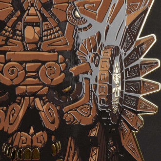 Aztécký ornament 3D Zlatý Plakát