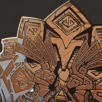 Aztécký ornament 3D Zlatý Plakát