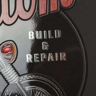 Custom build and repair motorcycles 3D Stříbrný Plakát