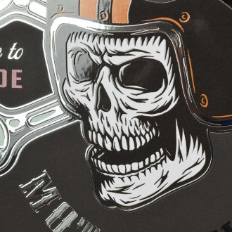 Live to ride 3D Stříbrný Plakát