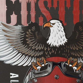 American motorcycles 3D Stříbrný Plakát