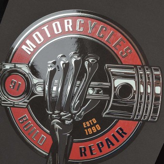 American motorcycles repair shop 3D Stříbrný Plakát