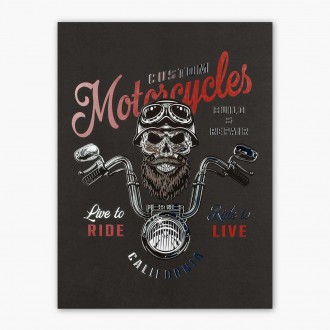 California motorcycles 3D Stříbrný Plakát