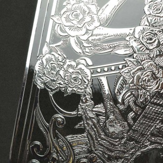 Hrající kostlivec 3D Stříbrný Plakát