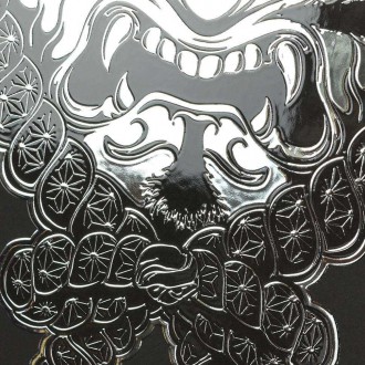 Samurajská maska 3D Stříbrný Plakát