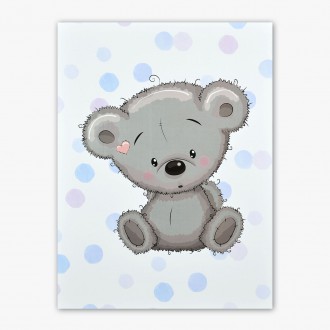 Šedý Medvídek 3D Obraz