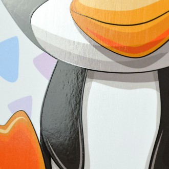 Sedící Tučňák 3D Obraz