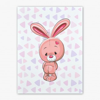 Růžový Zajíček 3D Obraz