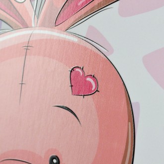 Růžový Zajíček 3D Obraz