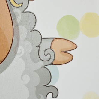 Sedící Ovečka 3D Obraz