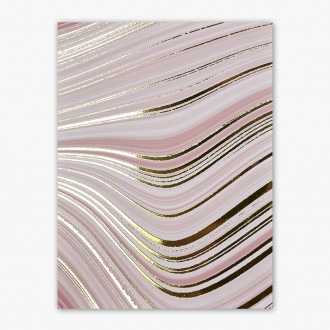 Mramor růžový 1 3D Zlatý Plakát