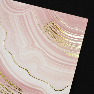 Mramor růžový 6 3D Zlatý Plakát