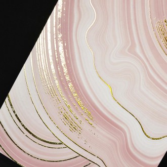 Mramor růžový 6 3D Zlatý Plakát