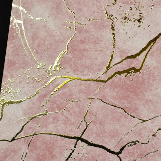 Mramor růžový 8 3D Zlatý Plakát
